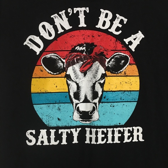 Lost Creek Outfitters ‘Don’t Be A Salty Heifer’ Humor Tee: Size L - Picture 2 of 5
